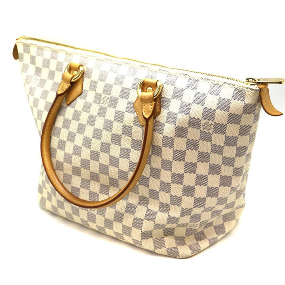 Louis Vuitton LV Canvas White Damier Saleya Tote Bag Azur - Picture 2 of 6